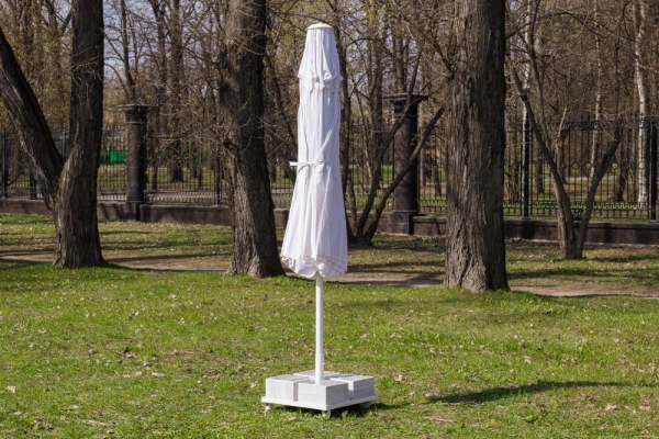 Зонт MISTRAL 300 круглый с воланом (база в комплекте) белый